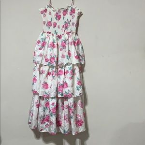 Loveshack Fancy Tiered Rose Dress